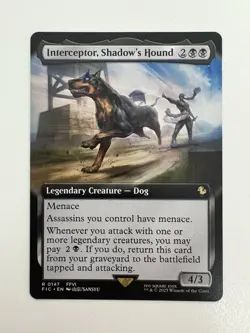 Interceptor Shadow’s Hound Borderless MTG Magic the Gathering Card NM Mint FIC - Image 1