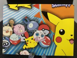 Pokemon P03 of 6 Topps Series 3 Cover / Puzzle Card smiling Pikachu with group - Image 1