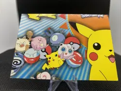 Pokemon P03 of 6 Topps Series 3 Cover / Puzzle Card smiling Pikachu with group - Image 3