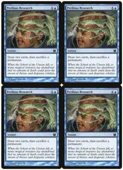MTG Perilous Research x4 Modern Masters Common NM Playset - Image 1