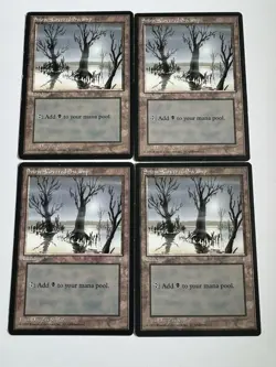 Magic The Gathering SNOW COVERED Swamp Ice Age X4 - Image 1