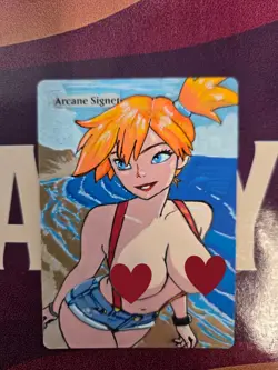 MTG Arcane Signet – Misty Pokemon Waifu Alter – Hand Painted by BAZAYO – 18+... - Image 1