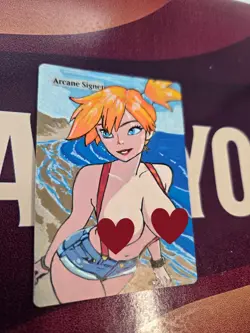MTG Arcane Signet – Misty Pokemon Waifu Alter – Hand Painted by BAZAYO – 18+... - Image 4
