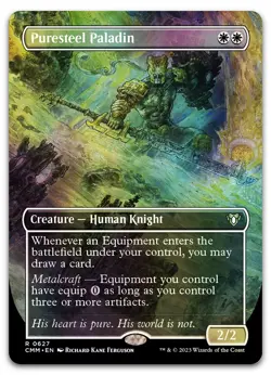 Puresteel Paladin (Borderless) #627 (Foil) (NM) Commander Masters CMM Magic MTG - Image 1