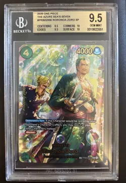 Roronoa Zoro SP PRB 02-006 One Piece ENG OP14 BGS 9.5 the Azure Sea’s Seven - Image 1