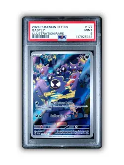 2024 Pokemon TEF En-Temporal Forces #177 Gastly Illustration Rare PSA 9 🔥 - Image 1