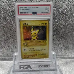 Pokemon PSA 9 Pichu Japanese Neo Holo Rare - Image 1