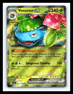 💥 Venusaur ex 001/142 Stellar Crown Double Rare Holo Pokemon TCG - Image 1