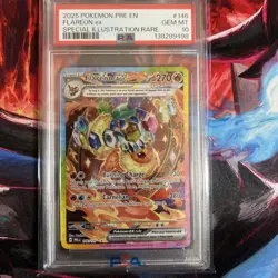 2025 POKEMON PRISMATIC EVOLUTIONS SPECIAL ILLUSTRATION RARE FLAREON EX PSA 10 - Image 1