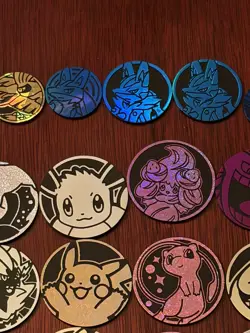 Pokemon TCG Coins Lot of 64 coins, includes Rare Mid-era Silver Dialga Coin - Image 4