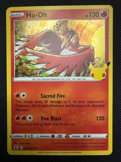 2021 POKEMON CELEBRATIONS HO-OH 001/025 HOLO (RARE) - Image 1