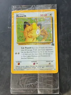 2000 Pokemon ( Holo ) Black Star ( Promo ) Game Boy #10 Meowth ( Sealed ) NM-MT - Image 1