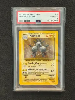 1999 Pokemon Base Set Magneton Holo PSA 8 NM-MT #9/102 ENGLISH - Image 1