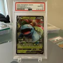 2020 Pokemon Venusaur V 001/073 Champions Path Holo PSA 10 GEM MINT - Image 1