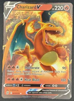 Charizard V 017/172 Pokemon TCG SWSH09: Brilliant Stars Ultra Rare Near Mint - Image 1