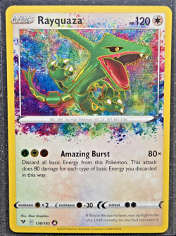 2020 Pokemon TCG Rayquaza 138/185 Amazing Rare Vivid Voltage NM - Image 1