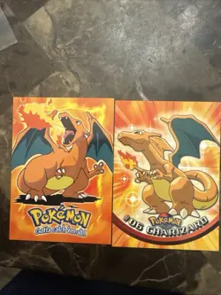 1999 Topps Pokemon TCG Charizard #06 Non-Holo TV Series 1 Blue Logo AND E6-12 - Image 1