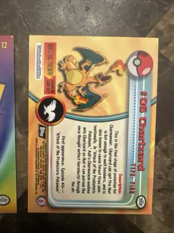 1999 Topps Pokemon TCG Charizard #06 Non-Holo TV Series 1 Blue Logo AND E6-12 - Image 2