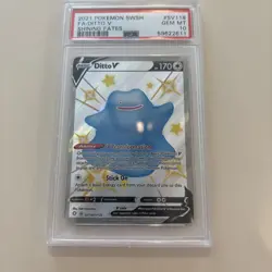 Pokemon TCG Ditto v SV118/SV122 Shining Fates Shiny Vault - Image 1