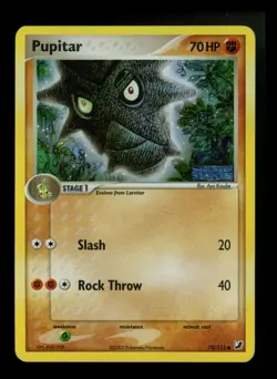 Pupitar 70/115 EX Unseen Forces 2005 Reverse Holo Pokemon Card TCG - Image 1