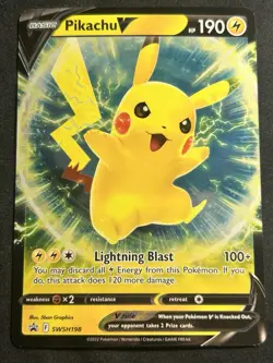 Pokemon Card Pikachu V SWSH198 Promo Sword & Shield Promo Card NM FAST SHIP!! - Image 1