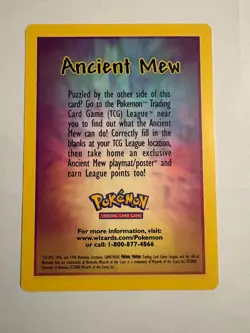 Pokemon TCG Ancient Mew HOLO Rare Movie Promo Card Insert Nintendo - Image 1