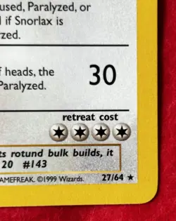 Snorlax 27/64 Jungle Unlimited Regular Basic Rare Pokemon TCG Card (non holo) - Image 5