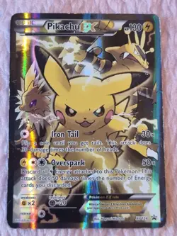Pikachu EX XY124 Black Star Promo Card 2016 - HP condition - Image 1