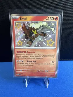 Pokemon TCG Entei Scarlet & Violet Paldean Fates Holo Shiny Rare Card 112/091 - Image 1