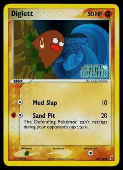 Pokemon Card - Diglett Crystal Guardians 50/100 Common Reverse Holo Stamped - Image 1