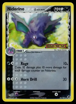 Pokemon Card - Nidorino Dragon Frontiers 35/101 Uncommon Reverse Holo STAMPED - Image 1