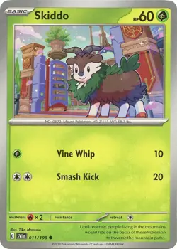 Skiddo SV01: Scarlet & Violet Base Set 011/198 NM English Pokemon Card - Image 1