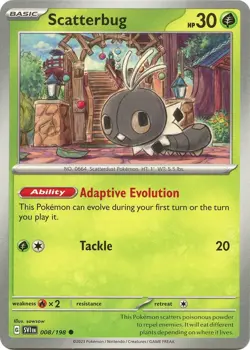 Scatterbug SV01: Scarlet & Violet Base Set 008/198 NM English Pokemon Card - Image 1