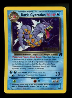 #7 Dark Gyarados 8/82 Team Rocket 2000 Holo Rare WOTC Prerelease Pokemon Card - Image 1