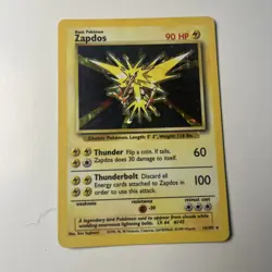 Pokemon TCG Zapdos Base Set Holo Rare Unlimited Card 16/102 - Image 1