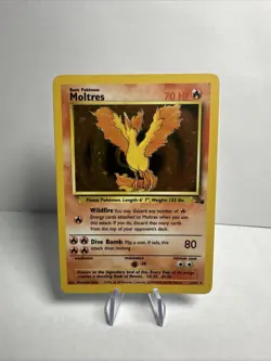 Pokemon TCG Moltres Holo Rare Card Unlimited Fossil 12/62 - Image 1