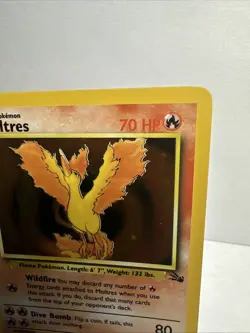 Pokemon TCG Moltres Holo Rare Card Unlimited Fossil 12/62 - Image 2