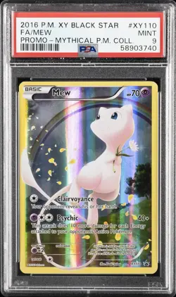 2016 POKEMON XY BLACK STAR PROMO MYTHICAL POKEMON COLL #XY110 FULL ART/MEW PSA 9 - Image 1