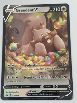 Pokemon Greedent V 120/159 Crown Zenith Ultra Rare NM - Image 2