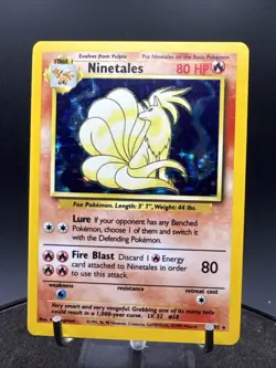 Pokemon TCG Ninetales 12/102 Base Set Holo Rare Vintage WOTC LP / NM - Image 1