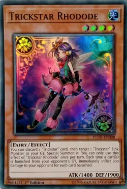 FLOD-EN008 TRICKSTAR RHODUDE SUPER RARE 1ST EDITION YuGiOh CARD - Image 1