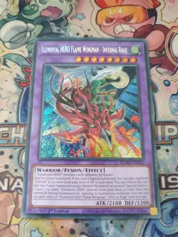 Yu-Gi-Oh! Elemental HERO Flame Wingman - Infernal Rage BLMR-EN012 Secret Rare - Image 1