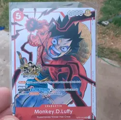 Bandai One Piece CCG Monkey D. Luffy 3rd Anniversary ST01-012 Rush 6000/5 - Image 1