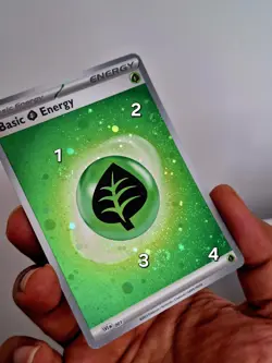 Grass Basic Energy HOLO Pokemon 151 Card~4 SWIRL~NM - Image 2