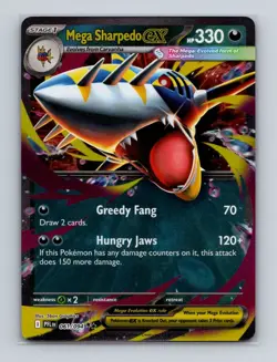 Mega Sharpedo ex 061 2025 Pokemon Phantasmal Flames Double Rare Card NM+ (a) - Image 1