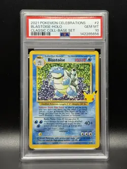 PSA 10 GEM MINT Blastoise 2 Celebrations Classic Collection Holo Pokemon Card - Image 1