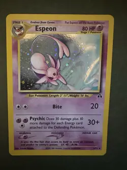 Pokemon TCG Espeon Neo Discovery 1/75 Vintage Unlimited Holo Rare Card - Image 1
