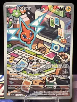 Pokemon TCG Rotom 197/182 Destined Rivals Full Art Holo Card with Illustration - Image 1