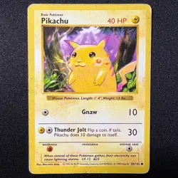 🔴⚡ RED CHEEKS Pikachu Base Set 58/102 Regular Shadowless Pokemon Card TCG – MP - Image 1