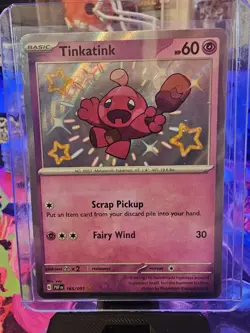 Pokemon TCG Tinkatink S&V Paldean Fates 165/091 Shiny Holo Rare Card NM - Image 2